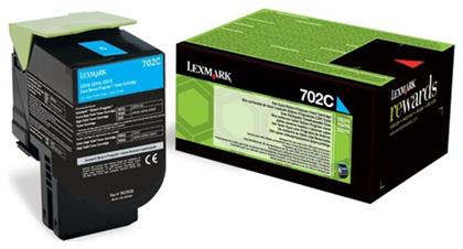 Lexmark 702C Γνήσιο Toner Laser Εκτυπωτή Κυανό Return Program 1000 Σελίδων (70C20C0) από το e-shop