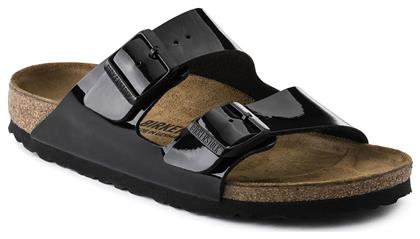 Birkenstock Arizona Birko-Flor Patent Γυναικεία Σανδάλια Ανατομικά σε Μαύρο Χρώμα Narrow Fit από το Modivo