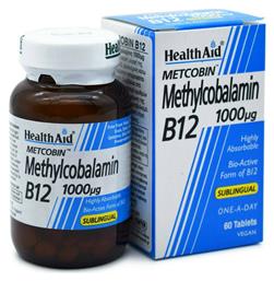 Health Aid Methylcobalamin Metcobin B12 Βιταμίνη 1000mcg 60 ταμπλέτες