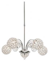 Aca Skylar Κρεμαστό Φωτιστικό Ασημί 50x30εκ.