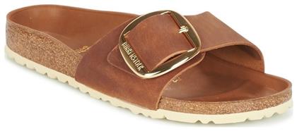 Birkenstock Madrid Big Buckle Oiled Leather Δερμάτινα Γυναικεία Σανδάλια Ανατομικά σε Καφέ Χρώμα Narrow Fit από το Modivo