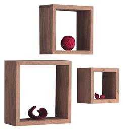 Ράφια Τοίχου Trio 3τμχ 25x25x10εκ. Ακακία Φυσικό