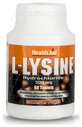 Health Aid L-Lysine 500mg 60 ταμπλέτες Unflavoured