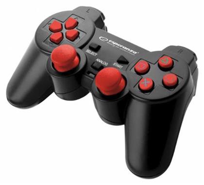 Esperanza Corsair Ενσύρματο Gamepad για PC / PS3 Black/Red