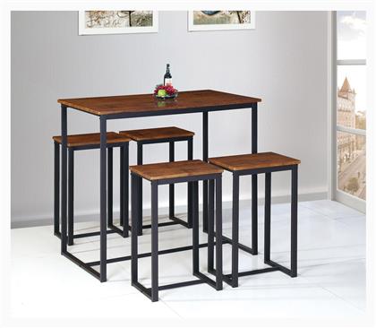 Τραπέζι Μπαρ Henry με 4 Σκαμπό 100x60εκ.