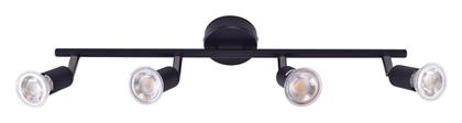 Home Lighting Σποτ με 4 Φώτα και με Ντουί GU10 σε Μαύρο Χρώμα