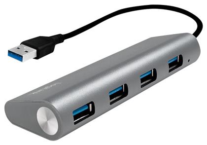 LogiLink USB 3.0 Hub 4 Θυρών με σύνδεση USB-A Ασημί