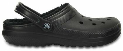 Crocs Classic Fuzz Lined Ανδρικά Ανατομικά Σαμπό Μαύρα