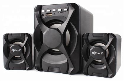 Kisonli U-2500BT 2.1 με Ισχύ 11W σε Μαύρο Χρώμα