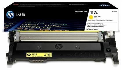 HP 117A Γνήσιο Toner Laser Εκτυπωτή Κίτρινο 700 Σελίδων (W2072A)