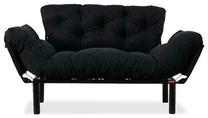 PWF-0018 Διθέσιος Καναπές Κρεβάτι Υφασμάτινος 155x73x85εκ. Μαύρος