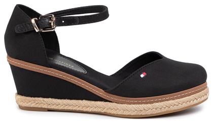 Tommy Hilfiger Basic Close Toe Mid Καλοκαιρινές Γυναικείες Πλατφόρμες σε Στυλ Εσπαντρίγιας Μαύρες από το X-ray shoes