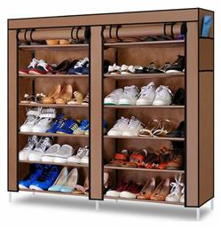 Υφασμάτινη με 12 Ράφια Καφέ 118x30x120cm T2712