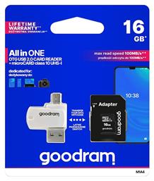 GoodRAM Μ1Α4 microSDHC 16GB Class 10 U1 UHS-I από το Public