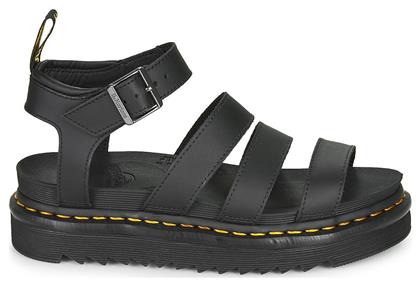 Dr. Martens Blaire Δερμάτινα Γυναικεία Σανδάλια Flatforms σε Μαύρο Χρώμα