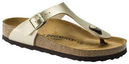 Birkenstock Gizeh Birko-Flor Γυναικεία Σανδάλια Ανατομικά σε Χρυσό Χρώμα Narrow Fit