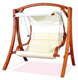 Κούνια με Βάση 3 Θέσεων Ξύλινη Μ192xΠ128xΥ195cm Λευκή