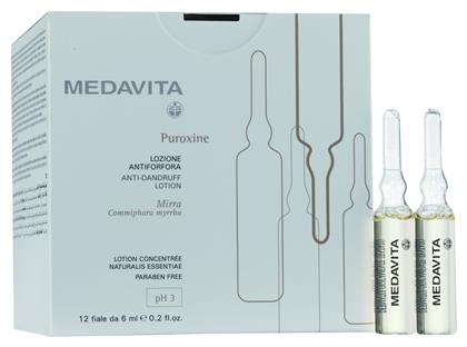 Medavita Puroxine Αμπούλες Μαλλιών κατά της Πιτυρίδας 12x6ml