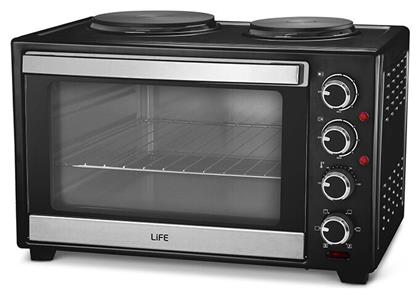 Life Ηλεκτρικό Φουρνάκι 30lt με 2 Εστίες και Αέρα