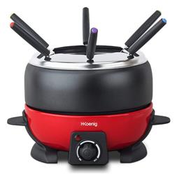 HKoenig Σκεύος για Φοντύ Ηλεκτρικό Μεταλλικό Κόκκινο 800W 25x21.5x15.5εκ.