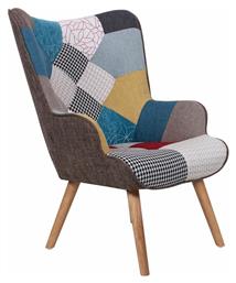 Μπερζέρα Maron Button 69x76x97cm Patchwork