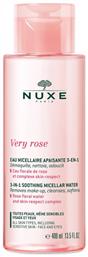 Nuxe Micellar Water Καθαρισμού Very Rose 3 in 1 Soothing για Ευαίσθητες Επιδερμίδες 400ml