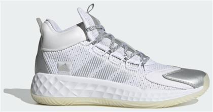 adidas Pro Boost Mid Ψηλά Μπασκετικά Παπούτσια Cloud White / Silver Metallic / Chalk White