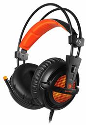 Sades A6 Over Ear Gaming Headset με σύνδεση USB Πορτοκαλί