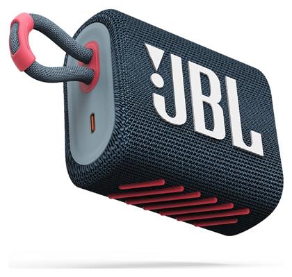 JBL Go 3 Αδιάβροχο Ηχείο Bluetooth 4.2W με Διάρκεια Μπαταρίας έως 5 ώρες Blue/Pink