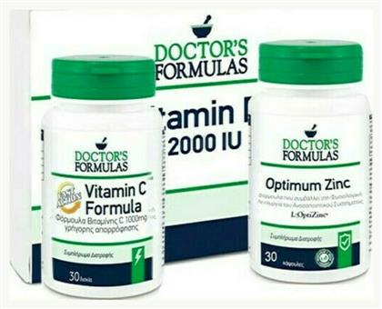 Doctor's Formulas Vitamin C Formula Fast Action 1000 mg 30 caps & Optimum Zinc 15 mg 30 tabs & Δώρο Vitamin D3 2000 IU 60 soft gels Πολυβιταμίνη 30 κάψουλες