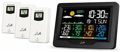 Life Continental Quad Display 221-0191 Ασύρματος Μετεωρολογικός Σταθμός Ψηφιακός Επιτραπέζιος / Επίτοιχος Μαύρος