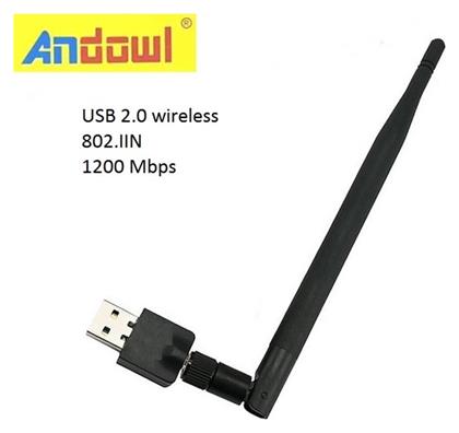 Andowl Q-A220 Ασύρματος USB Αντάπτορας Δικτύου με Αποσπώμενη Κεραία 1200Mbps