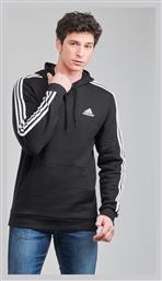 adidas Essentials 3-Stripes Φούτερ Μαύρο με Κουκούλα από το MybrandShoes