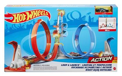 Hot Wheels Πίστα Πίστα Διπλή Εκτόξευση Και Λούπ για 5+ Ετών