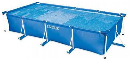 Intex Πισίνα PVC με Μεταλλικό Σκελετό & Αντλία Φίλτρου Παραλληλόγραμμη 450x220x84εκ. Μπλε