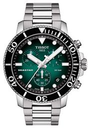 Tissot Seastar 1000 Ρολόι Χρονογράφος Μπαταρίας με Ασημί Μεταλλικό Μπρασελέ