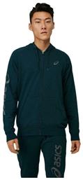 ASICS Ανδρικό Φούτερ με Κουκούλα και Τσέπες Fleece Πετρόλ από το E-tennis
