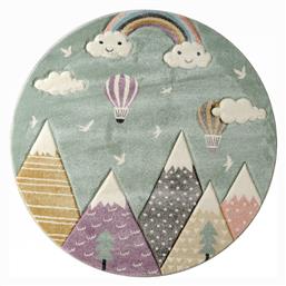 Tzikas Carpets 24192-040 Παιδικό Χαλί Γαλάζιο Στρογγυλό με Διάμετρο 160cm Πάχους 13mm