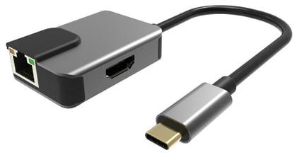 Powertech PTH-053 USB-C Αντάπτορας Δικτύου για Ενσύρματη σύνδεση Gigabit Ethernet