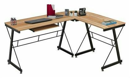 Γωνιακό Γραφείο Υπολογιστή Walnut 158x120x74εκ. Καρυδί - Μαύρο