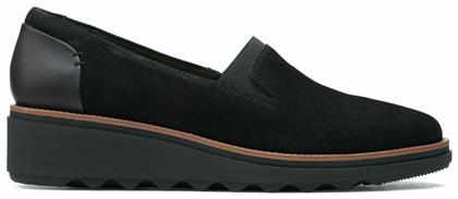 Clarks Sharon Dolly Δερμάτινα Γυναικεία Μοκασίνια σε Μαύρο Χρώμα