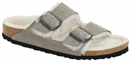 Birkenstock Arizona Sheep Γυναικεία Σανδάλια Ανατομικά σε Γκρι Χρώμα