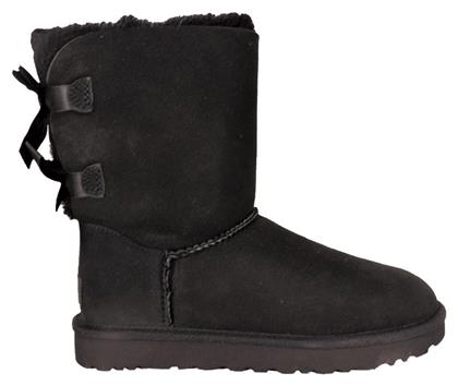 Ugg Australia Bailey Bow II Suede Γυναικείες Μπότες Χιονιού με Γούνα Μαύρες