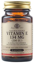 Solgar Vitamin E Βιταμίνη 200iu 50 μαλακές κάψουλες