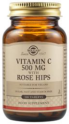 Solgar Vitamin C with Rose Hips Βιταμίνη 500mg 100 ταμπλέτες