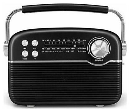 Manta RDI916 Φορητό Ραδιόφωνο Ηλιακό με Bluetooth και USB Μαύρο