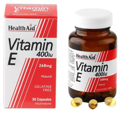 Health Aid Vitamin E Βιταμίνη 400iu 268mg 30 x 1 φυτικές κάψουλες 30τμχ