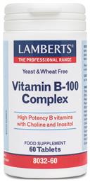 Lamberts Vitamin B-100 Complex Βιταμίνη 100mg 60 ταμπλέτες