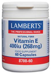 Lamberts Vitamin E Βιταμίνη για Ενέργεια & Ανοσοποιητικό 400iu 60 κάψουλες