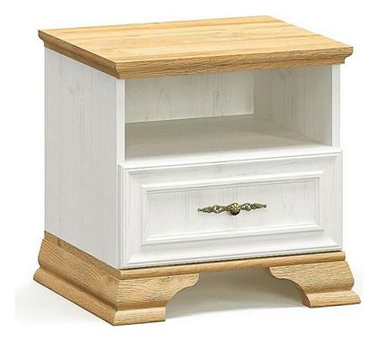 Κομοδίνο Jaden Ξύλινο Golden Oak / Λευκό Antique 49x41x47cm